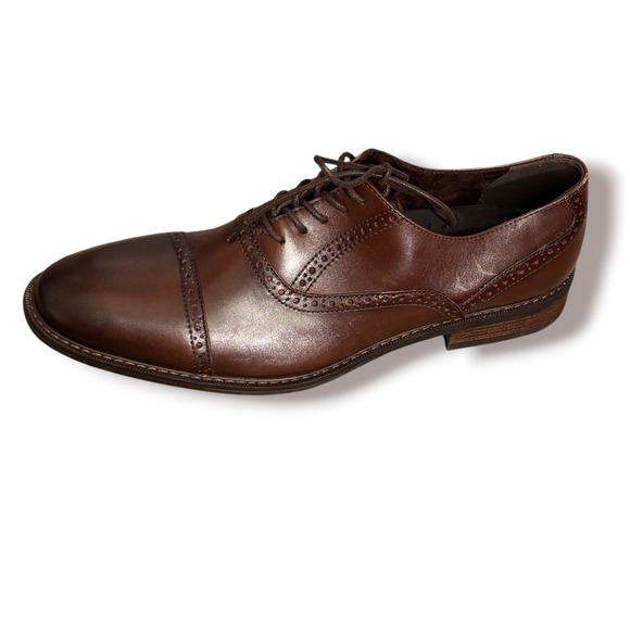 Joseph Abboud Other - Joseph Abboud Hamish Brown Leather Cap Toe Oxford Dress Shoes 11.5D Heritage